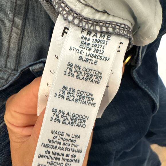 FRAME -NWT- Le High Skinny Jeans Curve Slit Bustle Blue | 28 - Picture 3 of 8